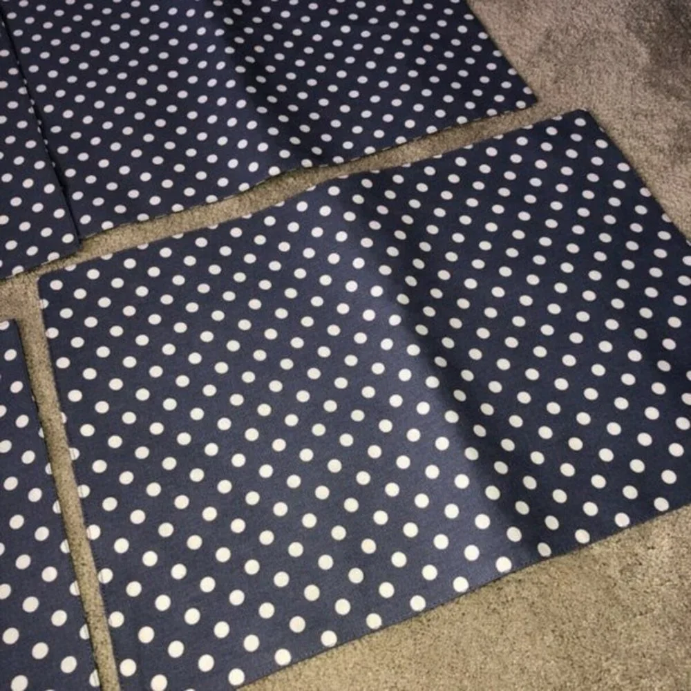 Spring Summer Easter‎ Placemats Table Mats set (4) Polka Dots Blue White